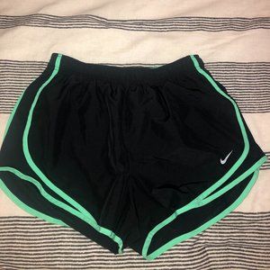 Black  and green Nike Tempo Shorts